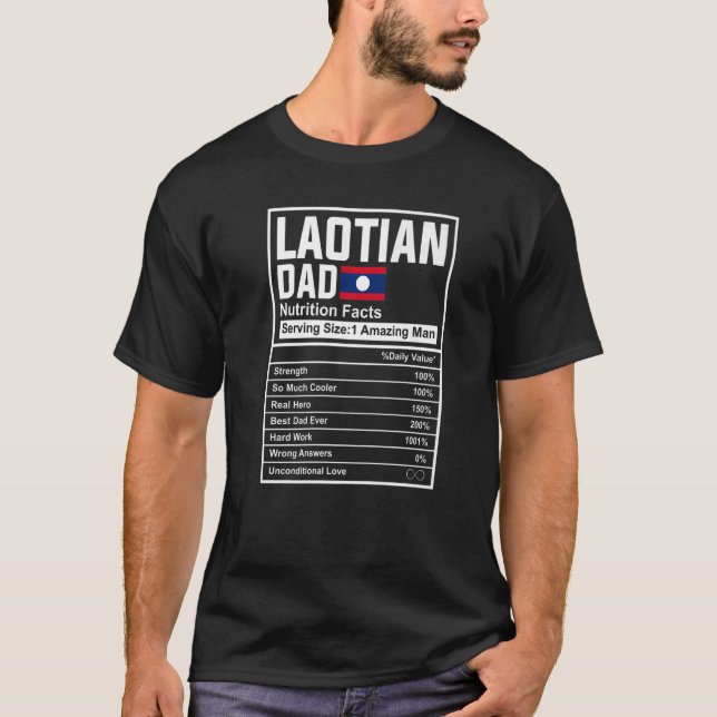 T-shirt Hommes Laotian Papa Nutrition Fiches Fête des père (Devant)