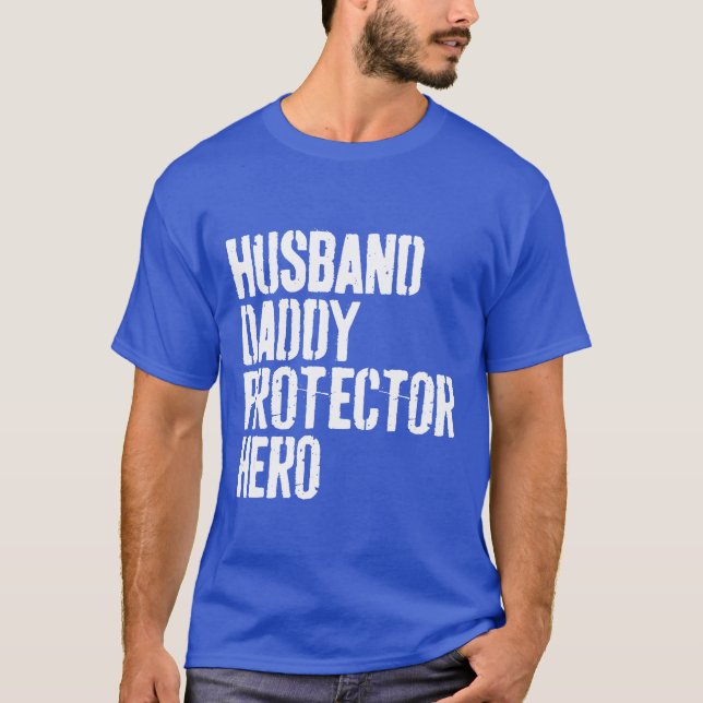 T-shirt Hommes Mari Daddy Protector Hero Pères Dayfo (Devant)