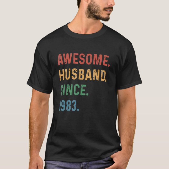 T-shirt Hommes Mari génial depuis 1983 - Mariage de 40e an (Devant)