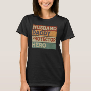 T-shirt Hommes Mari papa protecteur Héros papa Vintage gra