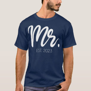 T-shirt Hommes Mariage Matching Cadeaux Mr. Est 2023 Groom