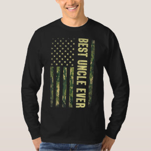 T-shirt Hommes Meilleur Oncle Jamais Usa Drapeau Camouflag