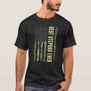 T-shirt Hommes Meilleur Stepdad Jamais Drapeau Usa Camoufl