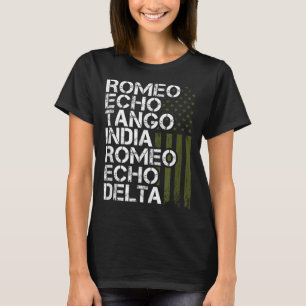 T-shirt Hommes militaires à la retraite Femmes Alphabet ph