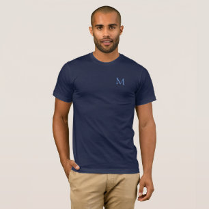 T-shirt Hommes Moderne T Chemises Élégant Monogramme bleu