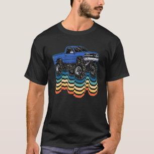 T-shirt Hommes Monster Truck Retro Silhouette
