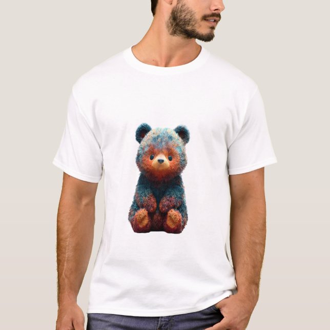 T-shirt Hommes Ours Pelucheux Iridescents (Devant)