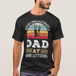 T-shirt Hommes Papa À La Main Lettres Fêtes des pères Homm