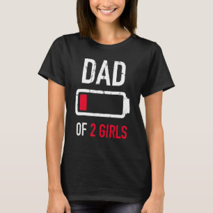 T-shirt Hommes Papa De 2 Deux Filles Batterie basse pour p