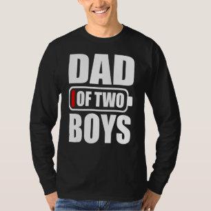 T-shirt Hommes Papa De 2 Garçons Deux Fils Fête des pères