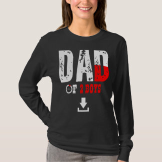 T-shirt Hommes Papa De 2 Garçons Père Ou Grand-Père De 2 E