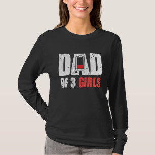 T-shirt Hommes Papa De 3 Filles - Père Avec Trois Filles