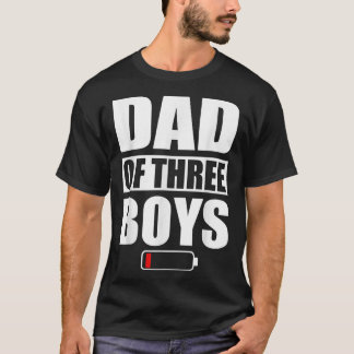 T-shirt Hommes Papa De 3 Garçons Trois Fils Fête des pères