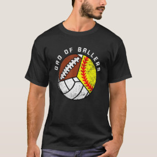 T-shirt Hommes Papa De Ballon Softball Volleyball Football
