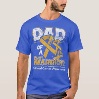 T-shirt Hommes Papa D'Un Guerrier Cancer Lutter Enfance Pe