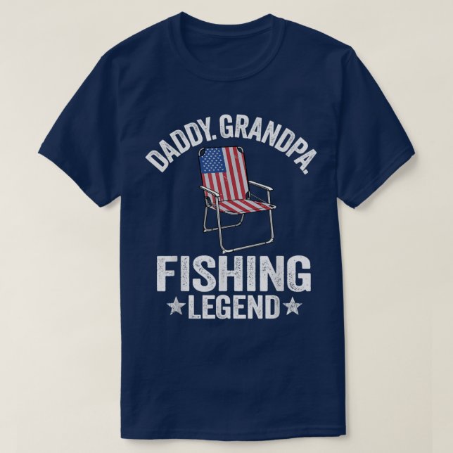 T-shirt Hommes papa grand-père de pêche légende papa Ameri (Design devant)