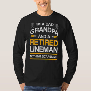 T-shirt Hommes Papa Grand-Père Et Retraité Lineman Retrait