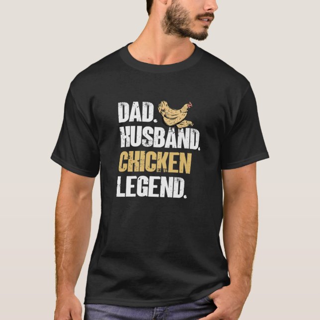 T-shirt Hommes Papa Mari Légende du poulet - Rooster d'éle (Devant)
