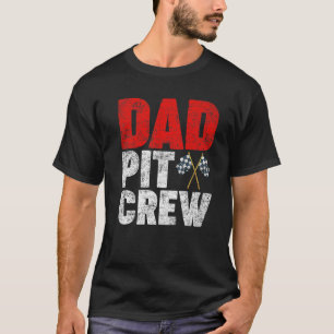 T-shirt Hommes Papa Pit Crew Funny Voiture Course Kart Rac