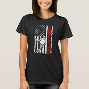 T-shirt Hommes Patriotic Lacrosse Papa Drapeau Américain H