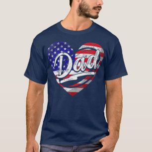 T-shirt Hommes Patriotique Américain Drapeau Coeur Rugby P