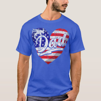 T-shirt Hommes Patriotique American Drapeau Heart Lutte D