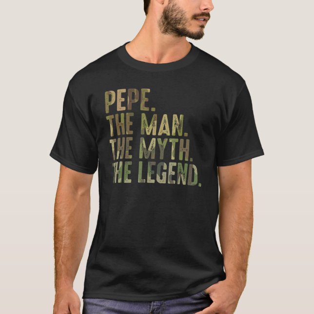 T-shirt Hommes Pepe Homme Mythe Légende De Petits-Enfants  (Devant)