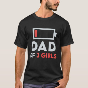 T-shirt Hommes père de 3 filles Batterie basse pour père