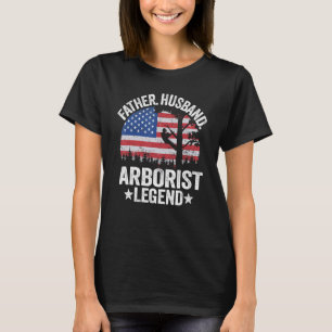 T-shirt Hommes Père Mari Arboriste Légende Us American Fl