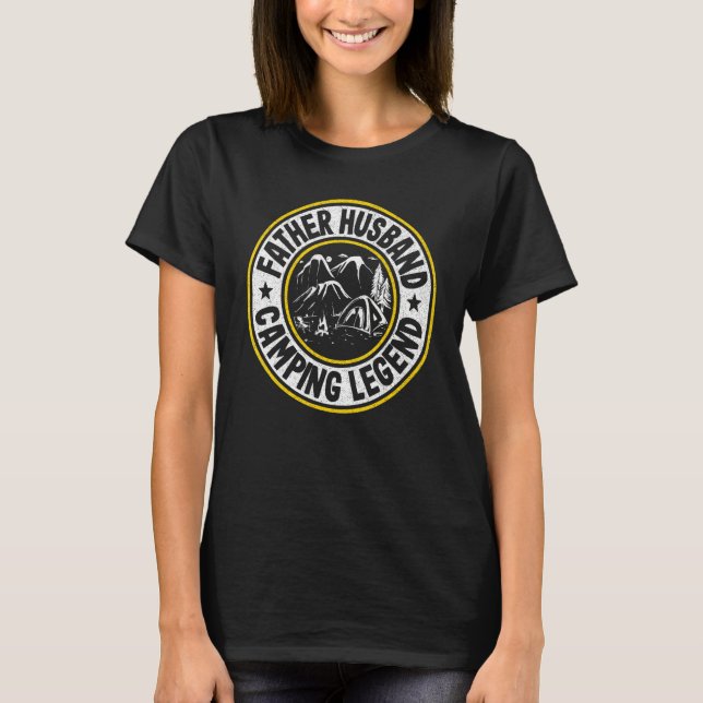T-shirt Hommes Père Mari Camping Légende Rv Camper Papa O (Devant)