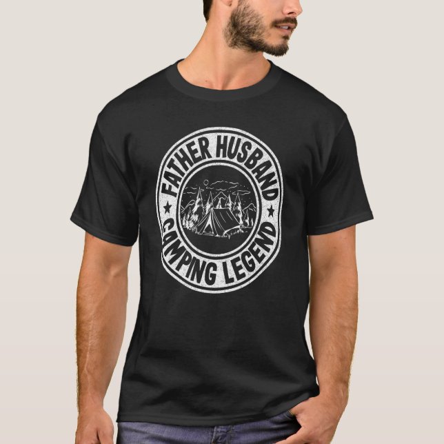 T-shirt Hommes Père Mari Camping Légende Rv Camper Papa O (Devant)