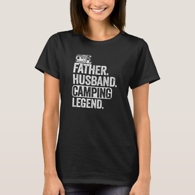 T-shirt Hommes Père Mari Légende Camping Extérieur Papa Ha (Devant)