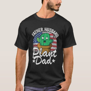 T-shirt Hommes Père Mari Plante Papa American Flag Garden