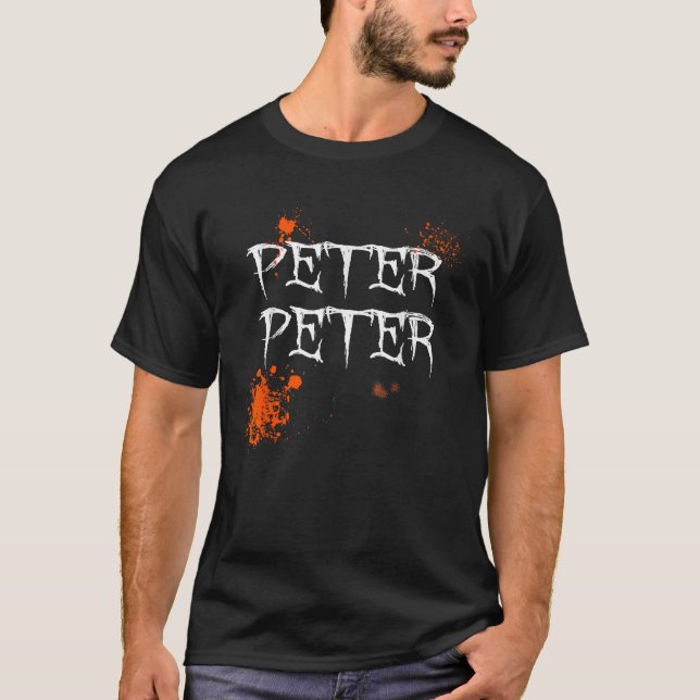 T-shirt Hommes Peter Peter Citrouille Mangeur Halloween Co (Devant)