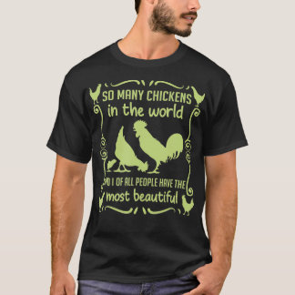 T-shirt Hommes Poulets famille élevage de poulets humour