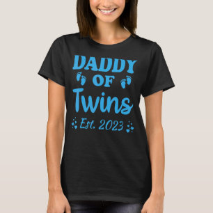 T-shirt Hommes Promus À Papa De Twins 2023 Grossesse Ann