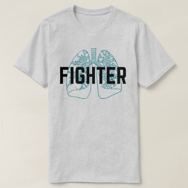 T-shirt Hommes pulmonaires de combattant bleus (Design devant)