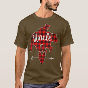 T-shirt Hommes Red Plaid Oncle Ours, Red Buffalo Plaid Onc