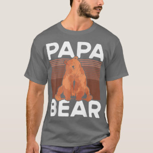 T-shirt Hommes Retro Ours Famille Animal Papa Papa Papa Pa