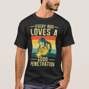 T-shirt Hommes Soudeur Vintage Chaque Rod Aime Un Bon Péné