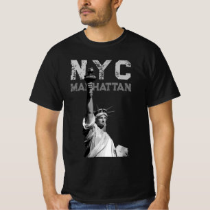 T-shirt Hommes Tee - shirts modernes Nyc Manhattan Liberty