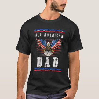T-shirt Hommes Tous Américains Papa Usa Drapeaux Lunettes 