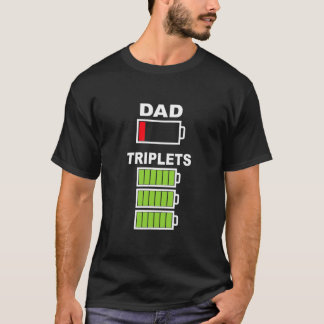 T-shirt Hommes Triplet Papa Basse Batterie Cadeaux pour Fa