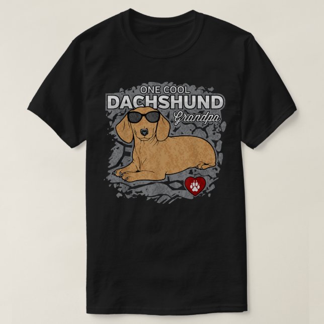 T-shirt Hommes Un Cool Dachshund Grand-Père Pet Lover T-sh (Design devant)