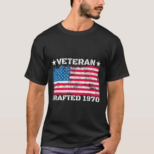 T-shirt Hommes vétéran militaire américain Rédaction de la (Devant)