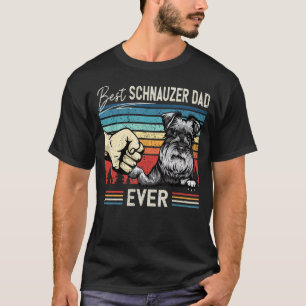 T-shirt Hommes Vintage Meilleur Schnauzer Papa Chien Pour 