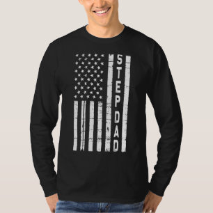 T-shirt Hommes Vintage Merica Drapeau Américain Étape Papa