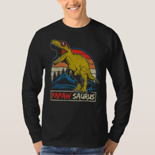 T-shirt Hommes Vintage Papaw Saurus Rex Dinosaur Happy Fat