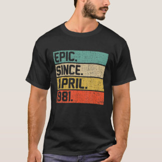 T-shirt Hommes vintages Femmes 41E Anniversaire Epic depui