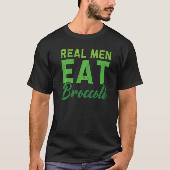 T-shirt Hommes vrais Mangez Brocoli Vegan Vegetable Sain (Devant)